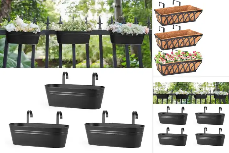 Detailed view of Best Durable Metal Fence Planters