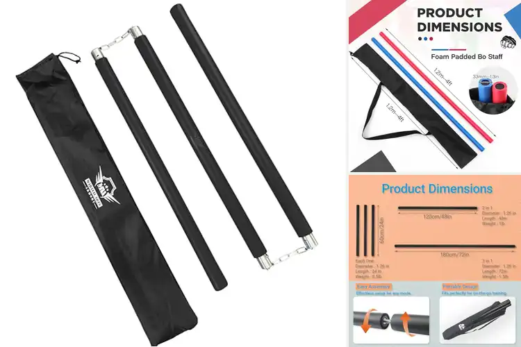Detailed view of Best Foam Padded Training Staffs