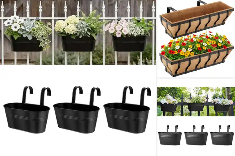 Detailed view of Best Metal Railing Planters