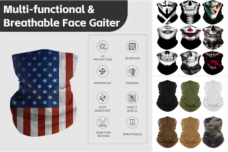 Detailed view of Best Neck Gaiter Face Mask For Men Women
