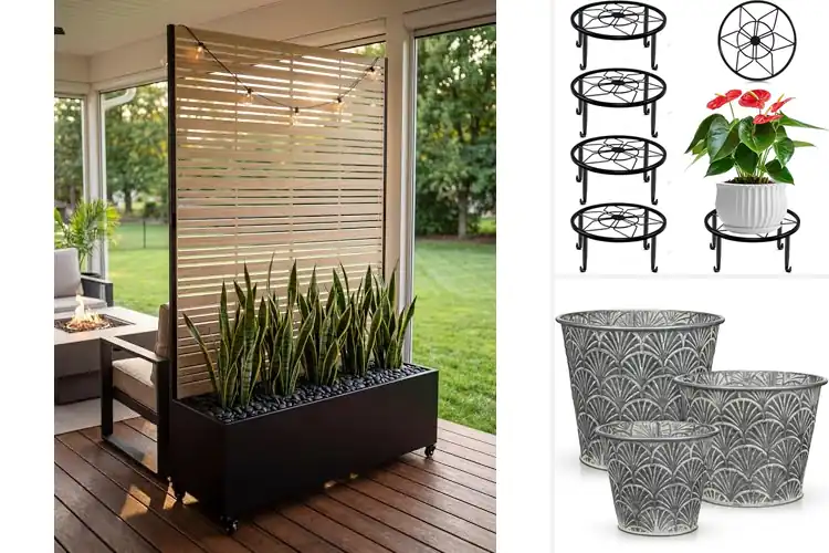 Detailed view of Best Rustproof Metal Planters
